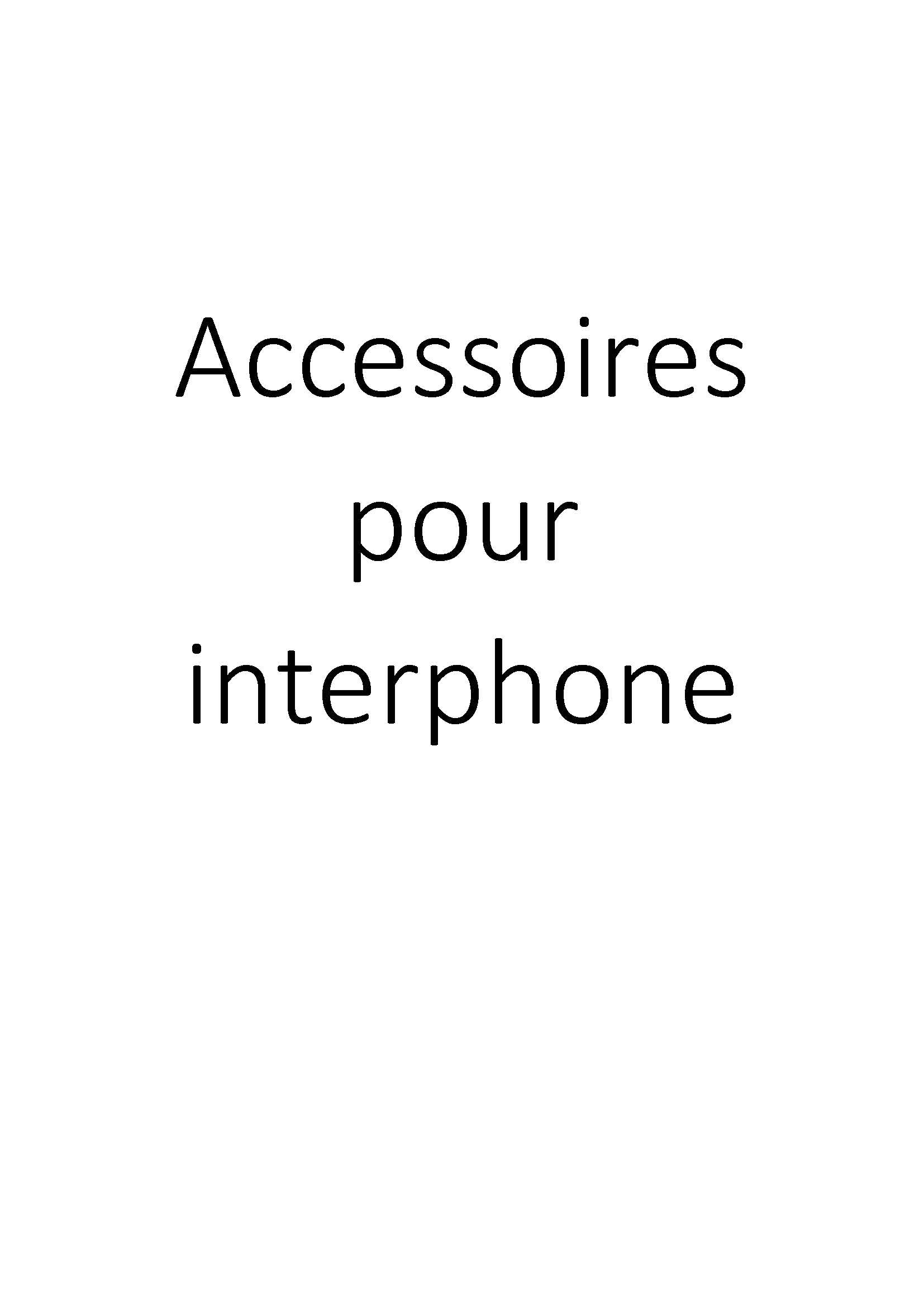 Accessoires pour interphone clicktofournisseur.com