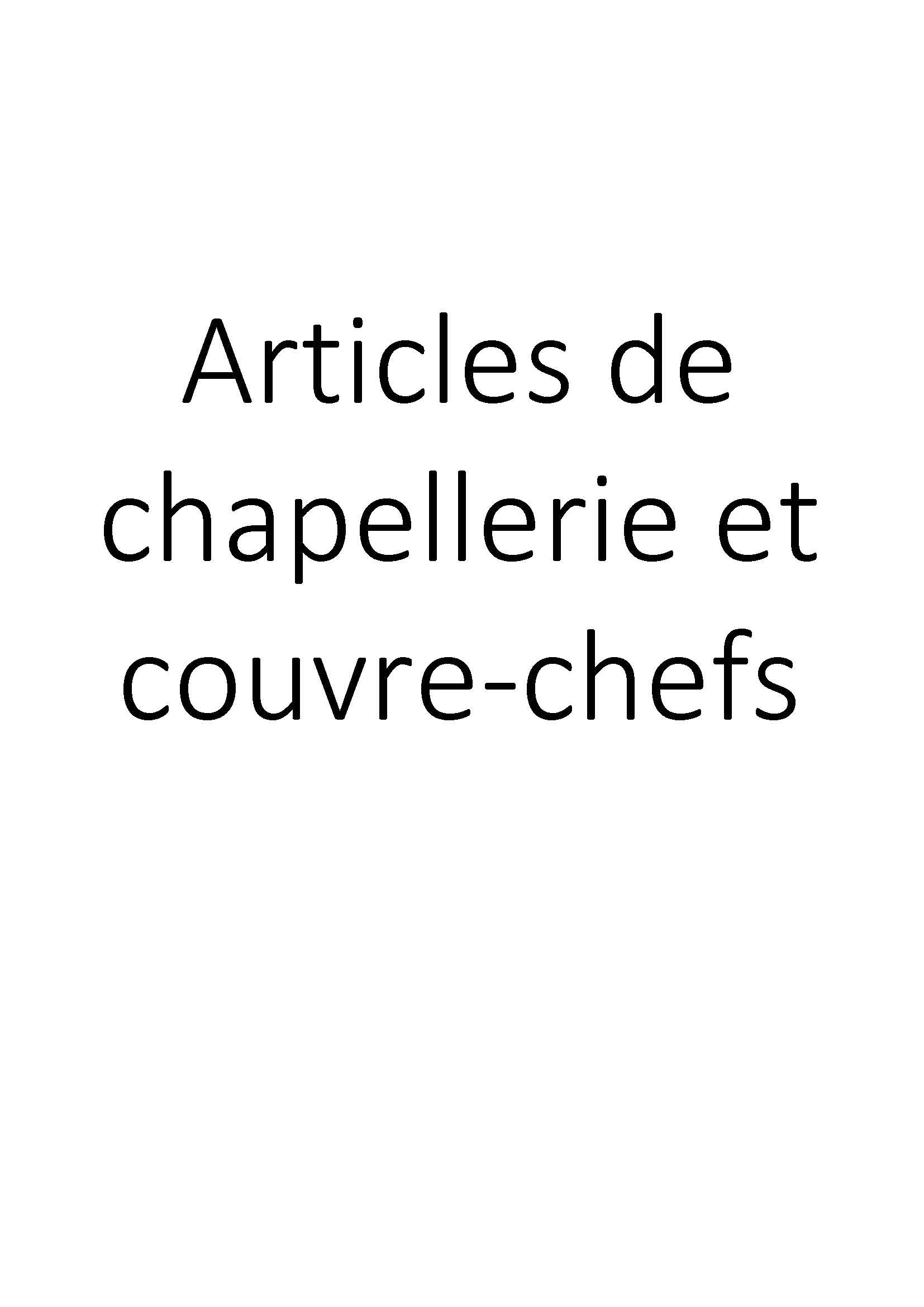 Articles de chapellerie et couvre-chefs clicktofournisseur.com