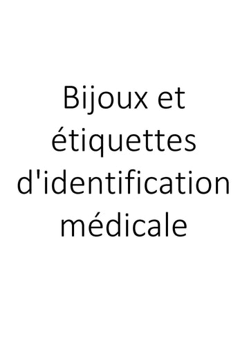 Bijoux et étiquettes d'identification médicale clicktofournisseur.com