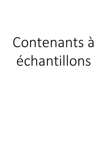 Contenants à échantillons clicktofournisseur.com
