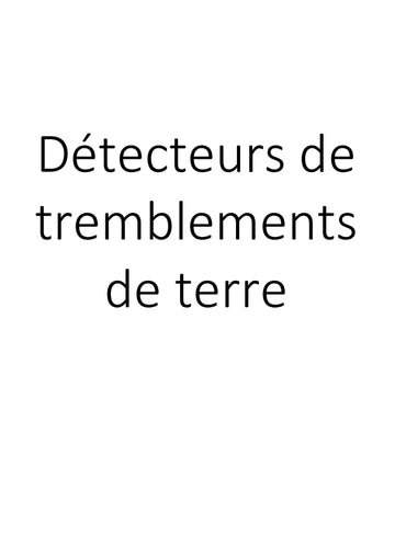 Détecteurs de tremblements de terre clicktofournisseur.com
