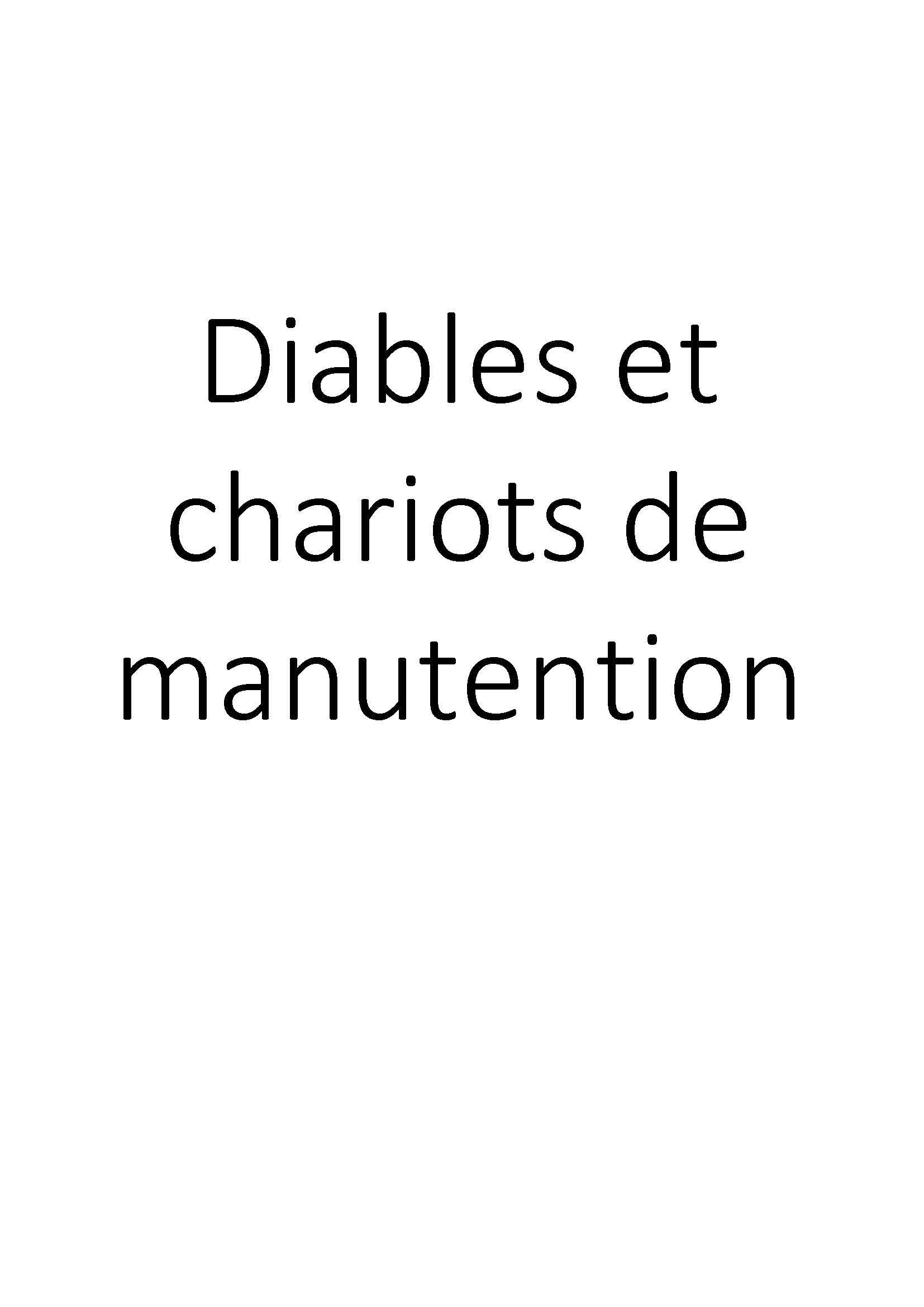 Diables et chariots de manutention clicktofournisseur.com
