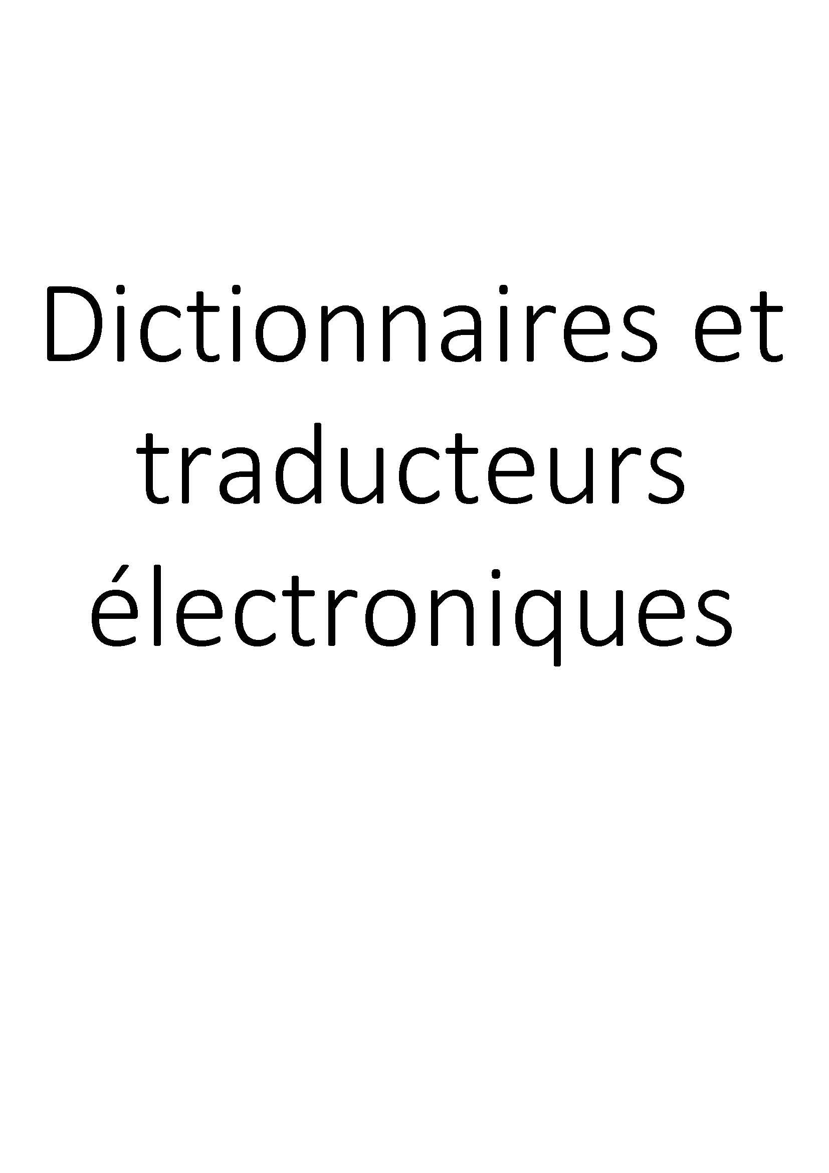 Dictionnaires et traducteurs électroniques clicktofournisseur.com