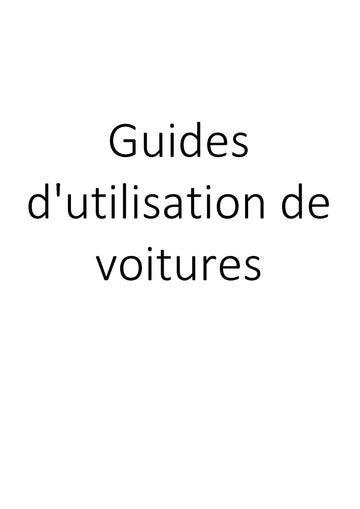 Guides d'utilisation de voitures clicktofournisseur.com