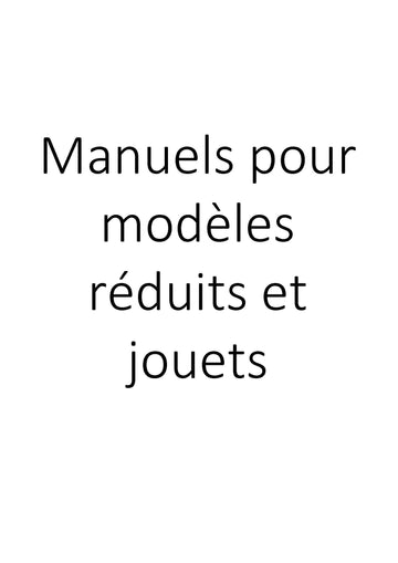 Manuels pour modèles réduits et jouets clicktofournisseur.com