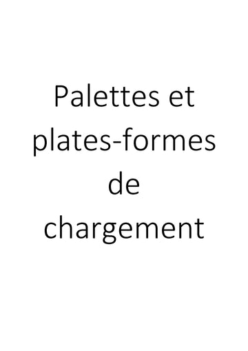 Palettes et plates-formes de chargement clicktofournisseur.com