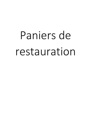 Paniers de restauration clicktofournisseur.com