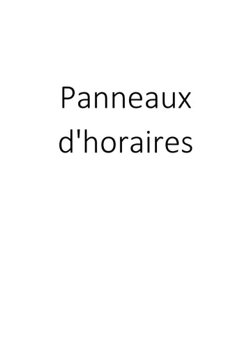 Panneaux d'horaires clicktofournisseur.com