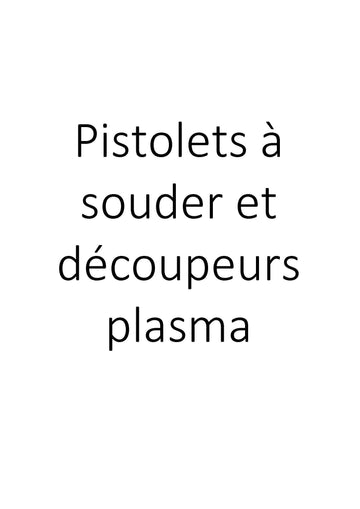 Pistolets à souder et découpeurs plasma clicktofournisseur.com