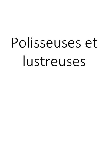 Polisseuses et lustreuses clicktofournisseur.com