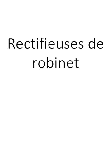 Rectifieuses de robinet clicktofournisseur.com