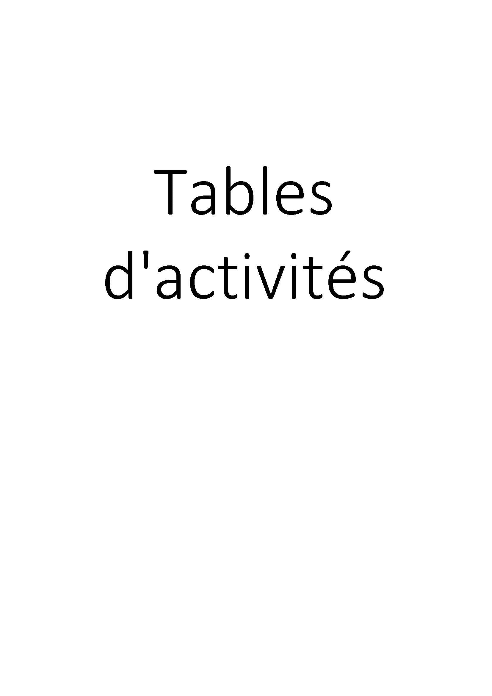Tables d'activités clicktofournisseur.com