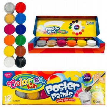 Colorino Kids Peintures pour affiches 12 couleurs 20 ml