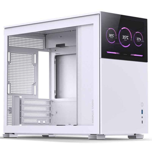 Boîtier Jonsbo D31 Micro-ATX en verre trempé blanc