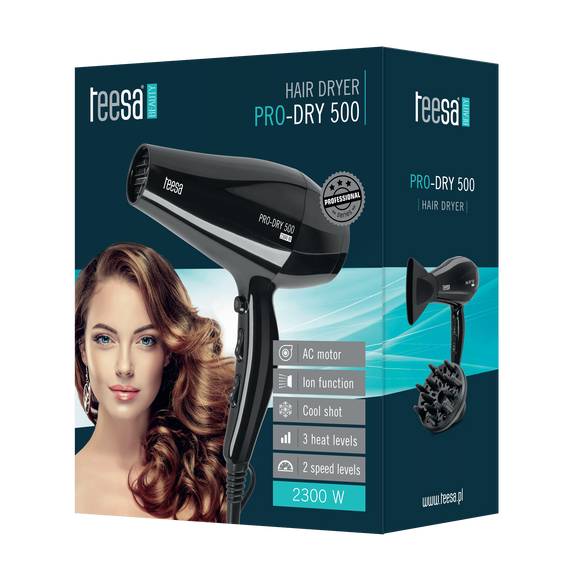 Sèche-cheveux professionnel pro-dry 500 ac 2300w