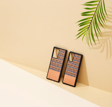 Coque man&wood pour galaxy note 20 à carreaux marron et noir