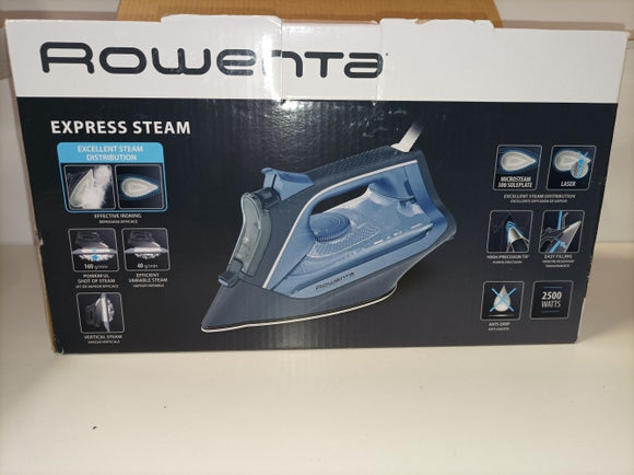 Ecost Customer Return, Rowenta DW 4320 D1 Dry  Steam iron Microsteam 300 Laser 2500 W Blue