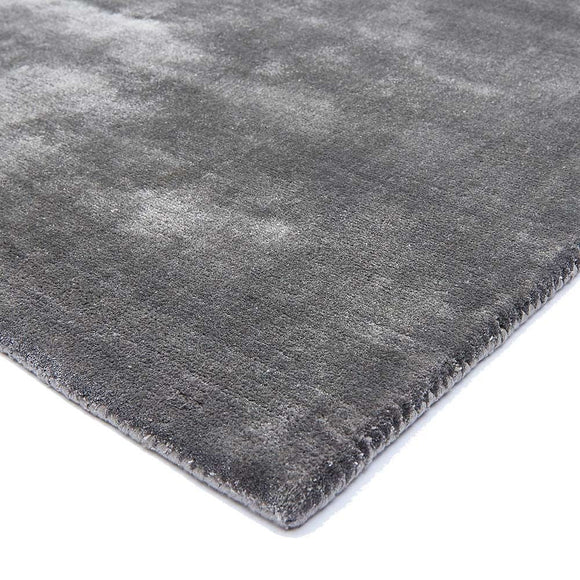 Tapis de salon en viscose fait main titane