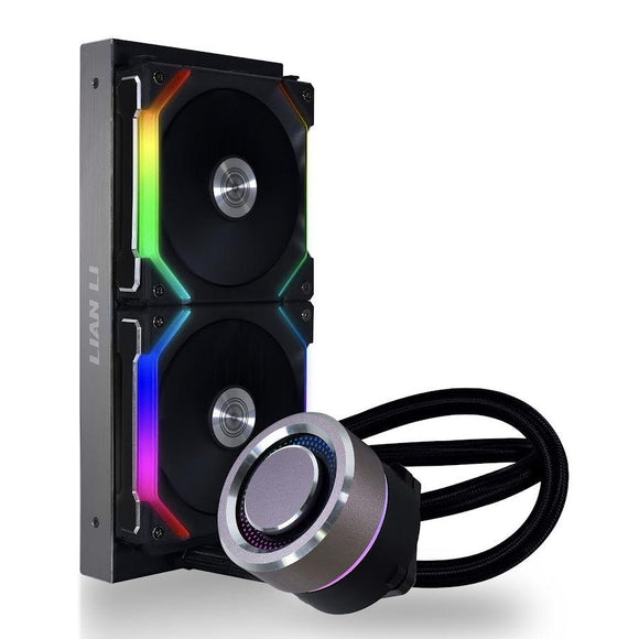 Refroidisseur liquide tout-en-un pour processeur lian li galahad aio 12 cm noir