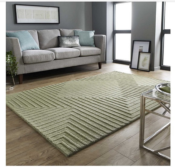 Tapis de salon design pure laine castela