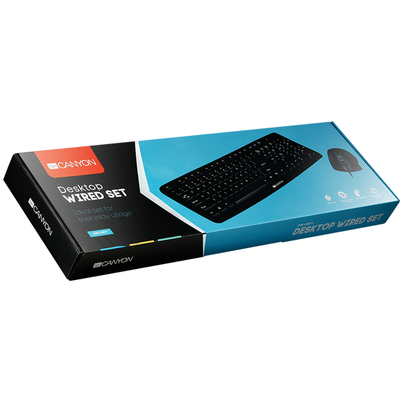 CANYON SET-1 Clavier + souris filaires EN/RU Noir
