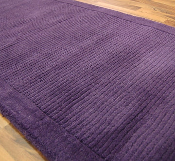 Tapis de couloir uni pure laine candy violet