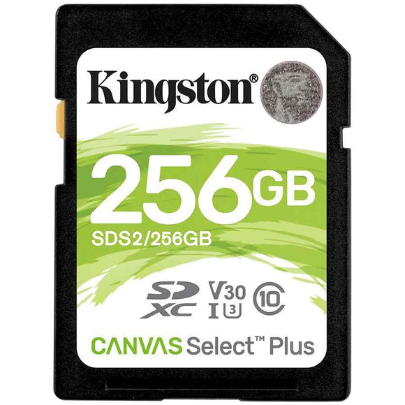 Carte mémoire SDXC Canvas Select Plus 100R C10 UHS-I U3 V30 de Kingston Technology 256 Go