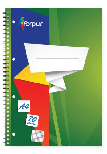 Cahier d'exercices à spirale Forpus, A4/70, quadrillé, couverture souple 0722-003