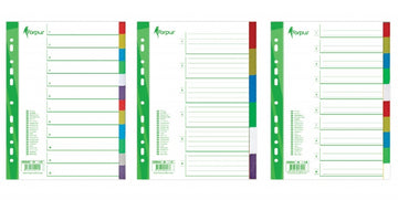Intercalaire Forpus, A4, 1-12 couleurs, plastique