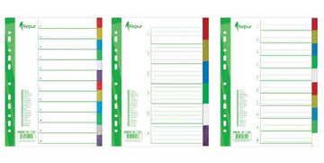 Intercalaire Forpus, A4, 1-5 couleurs, plastique