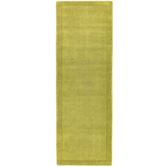 Tapis de couloir uni pure laine candy vert clair