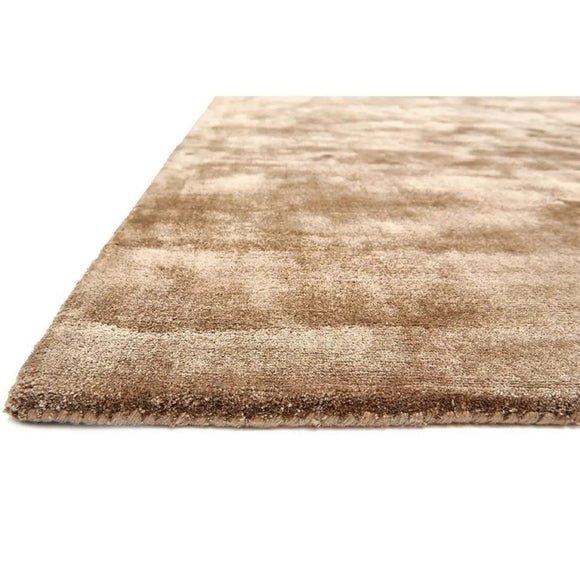 Tapis de salon en viscose fait main titane