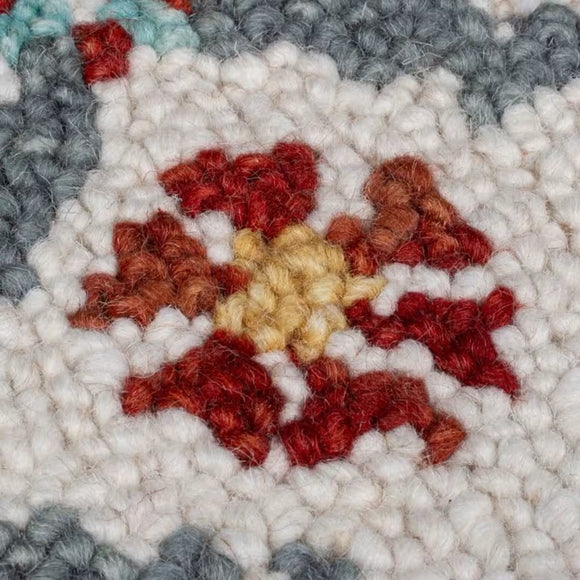 Tapis style floral pure laine leaf