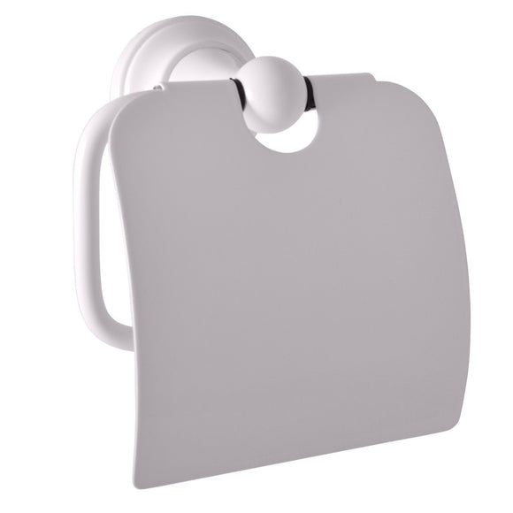Dérouleur papier toilette rétro MORAVA en laiton blanc 13,65x 7,85 x14,55 cm