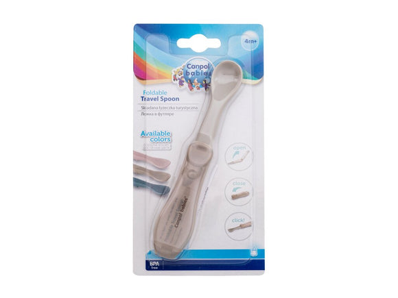 Cuillère de voyage pliable canpol babies grise 4 mois et plus 56/611_gris