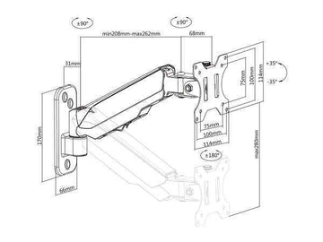 Multibrackets M Monitormount Wall Basic Single | VESA | Max 8kg | Wall | Black