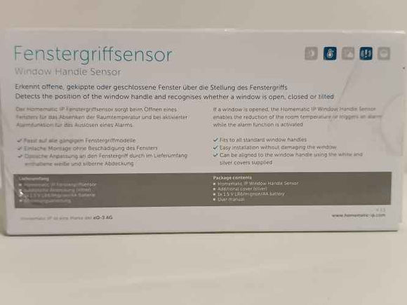 Retour client Ecost Homematic IP Capteur de poignée de fenêtre Surveillance intelligente des fenêtres, 142800A0