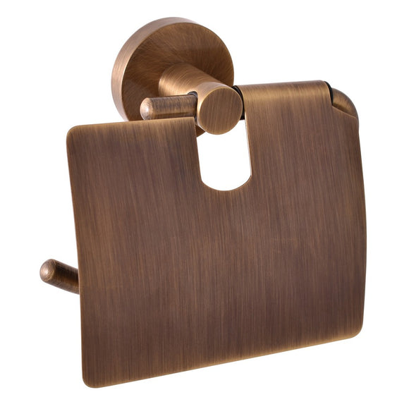 Porte papier toilettes avec couvercle COLORADO en laiton bronze 14,2cm