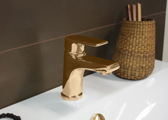 Mitigeur lavabo COLORADO en laiton doré sans siphon