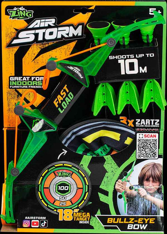 Flèches ZING avec gâchette et cible Air Storm Bullz Eye, assortiment, AS200