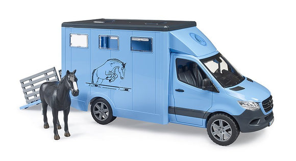 Transporteur d'animaux BRUDER MB Sprinter avec 1 cheval, 02674