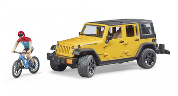 BRUDER Jeep Wrangler Rubicon Unlimited, 1 VTT et cycliste, 02543