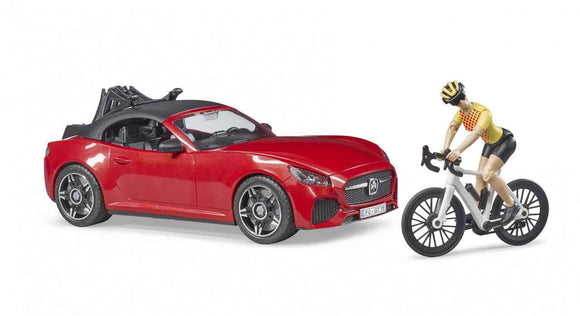 BRUDER Roadster avec 1 vélo de route et cycliste, 03485