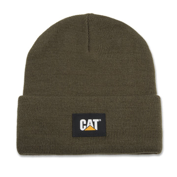 Cat label cuff beanie army moss