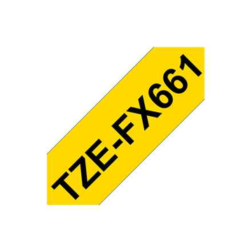 BROTHER TZEFX661 36 mm Noir sur Jaune Flexible ID
