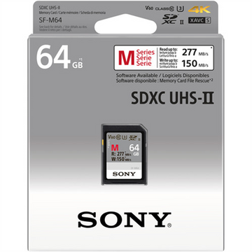 Sony | 64GB SF-M Series SDXC Class10 UHS-II U3 V60 Tough Memory Card | 64 GB | SDXC | Flash memory class 10