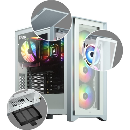 Boîtier intermédiaire en verre trempé corsair icue 4000x - clicktofournisseur.com