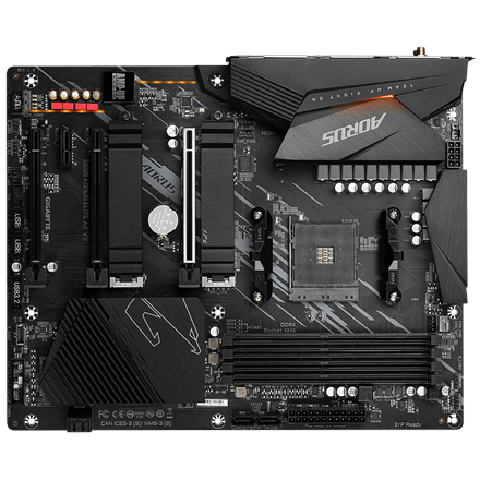 Carte mère gigabyte b550 aorus elite ax v2 - processeurs amd ryzen 5000 vrm 12+2 phases ddr4 jusqu'à 4733 mhz 1xpcie 4.0 + 1xpcie 3.0 m.2 wi-fi 6e lan 25 gbe usb 3.2 gen 2