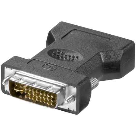 Adaptateur vidéo LOGILINK, DVI-I DL (T) vers VGA (M), connecteurs plaqués or, noir, « AD0001 » (tampon vert 0,18 lei)