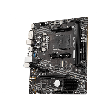 MSI Main Board Desktop A520M-A PRO (A520, AM4, 2xDDR4, 1x PCI-E 3.0 x16 slot,1x M.2 slot,4x USB 3.2 Gen1,2x USB 2.0,1x HDMI,1x DVI-D,Gigabit LAN,7.1 HD Audio, mATX, Retail)